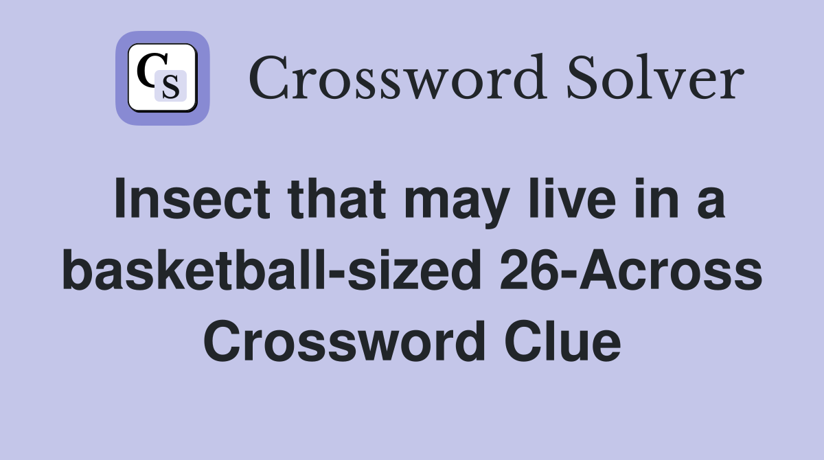 Insect that may live in a basketball-sized 26-Across Crossword Clue