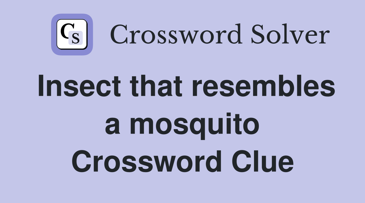 Insect that resembles a mosquito Crossword Clue