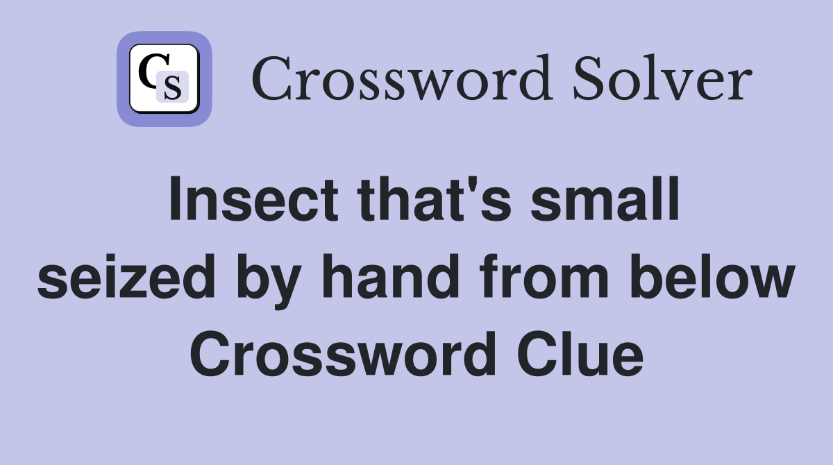 Insect that's small seized by hand from below Crossword Clue