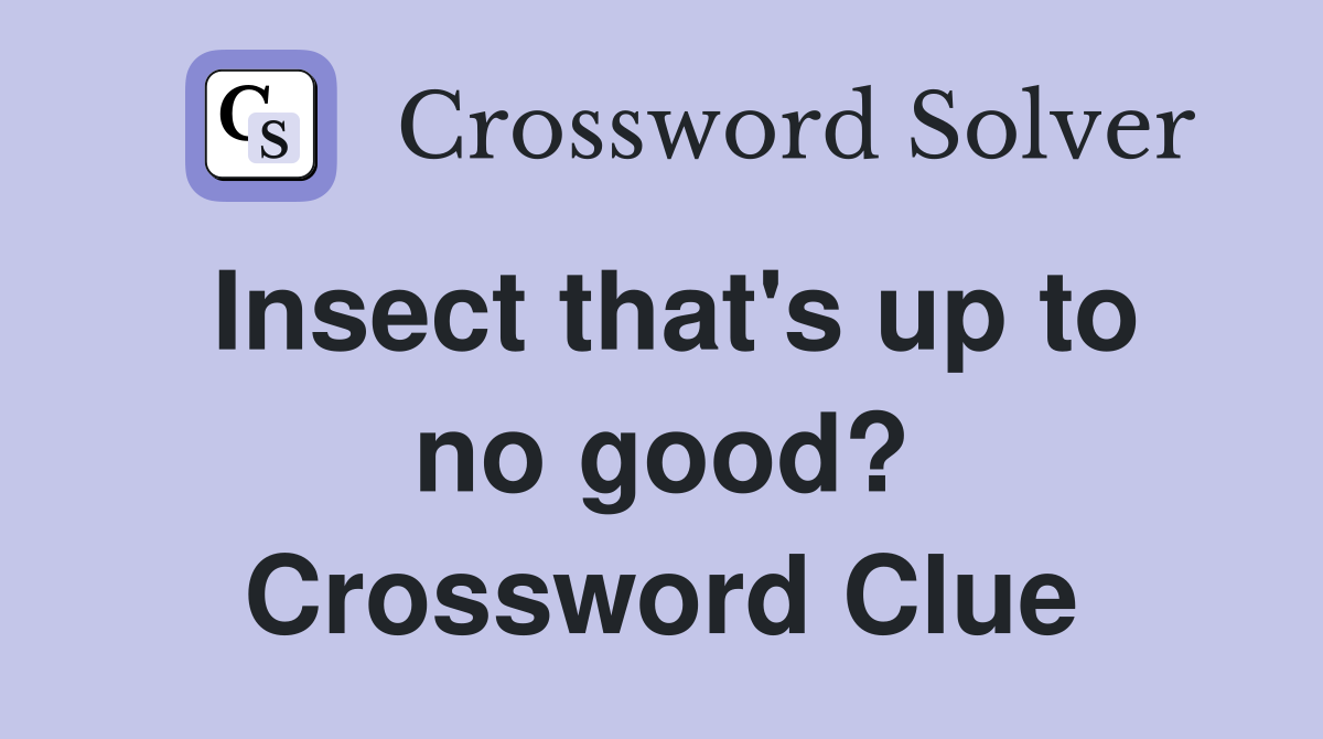 Insect that's up to no good? Crossword Clue
