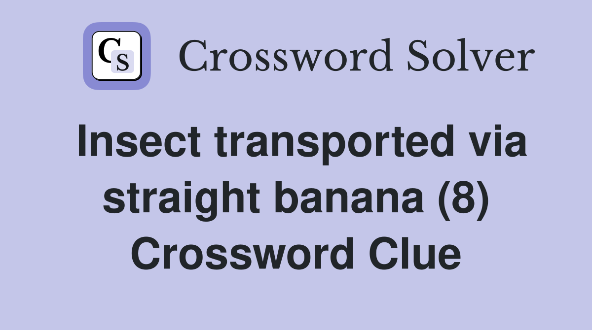 Insect transported via straight banana (8) Crossword Clue