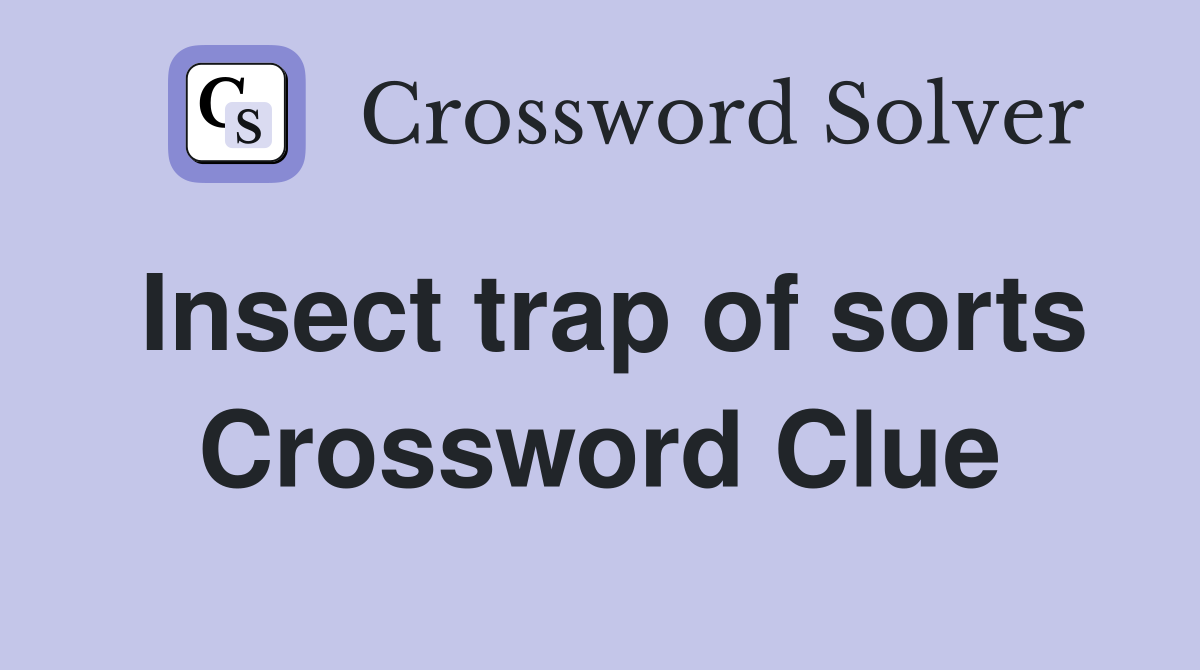 Insect trap of sorts Crossword Clue