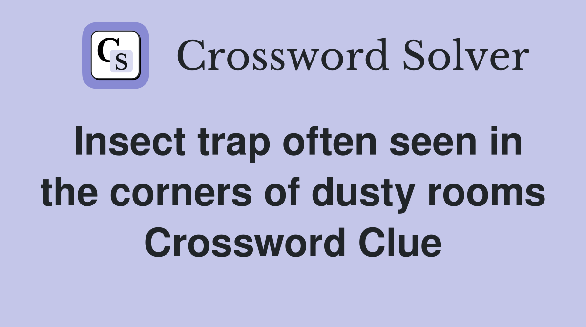 Insect trap often seen in the corners of dusty rooms Crossword Clue