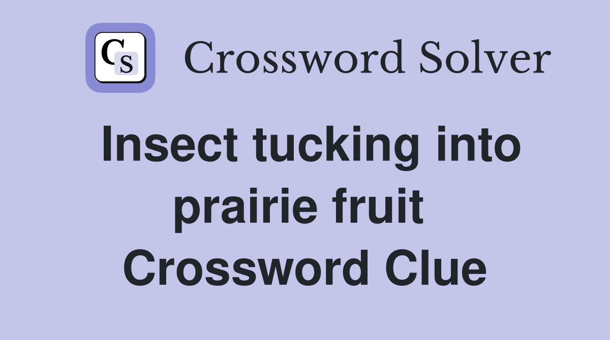 Insect tucking into prairie fruit  Crossword Clue