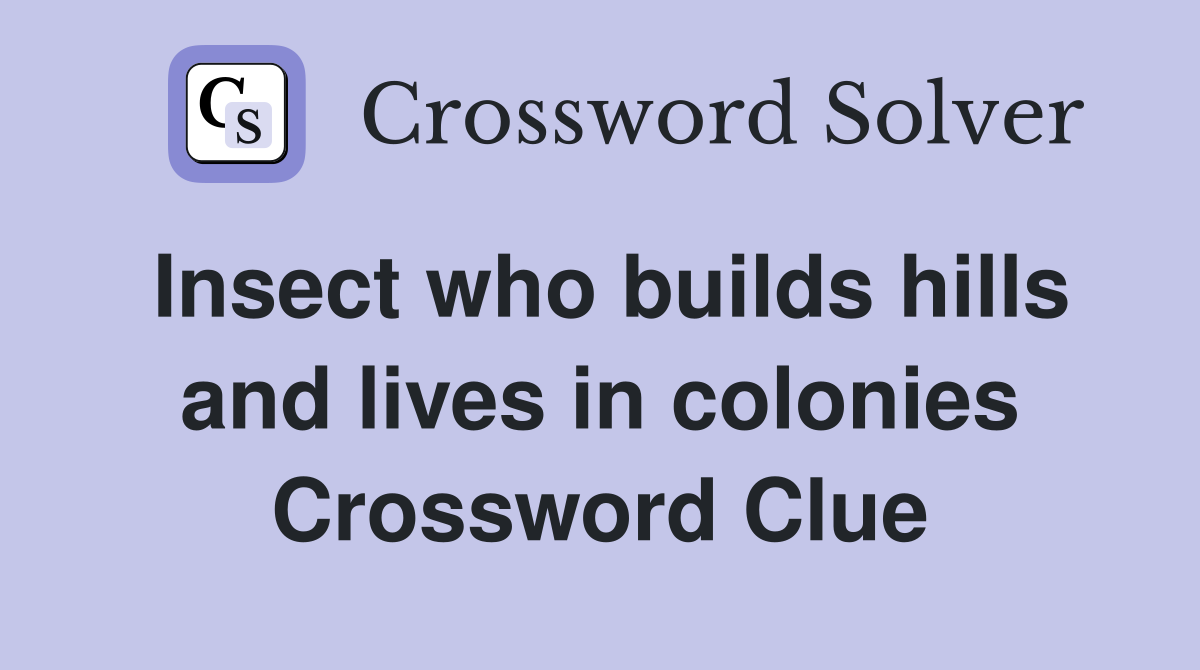 Insect who builds hills and lives in colonies Crossword Clue