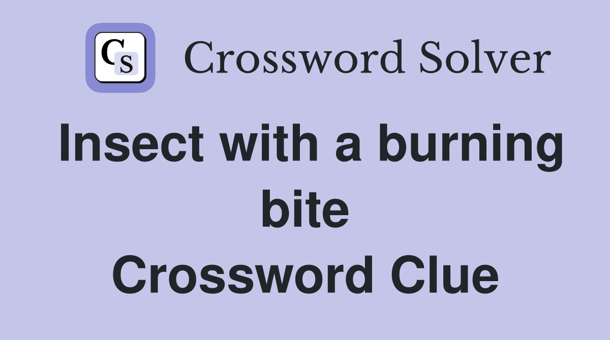 Insect with a burning bite Crossword Clue