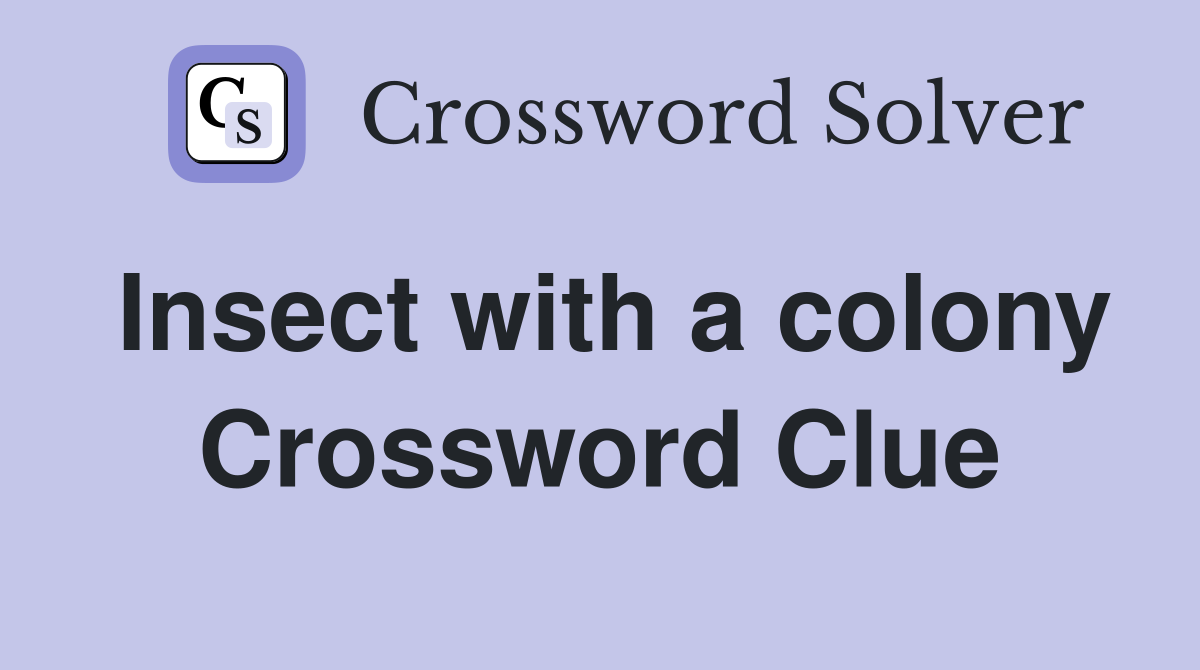 Insect with a colony Crossword Clue