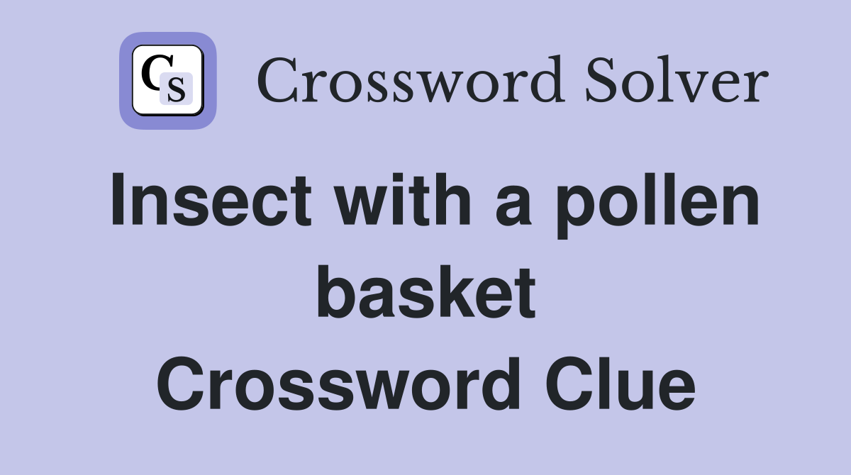 Insect with a pollen basket Crossword Clue