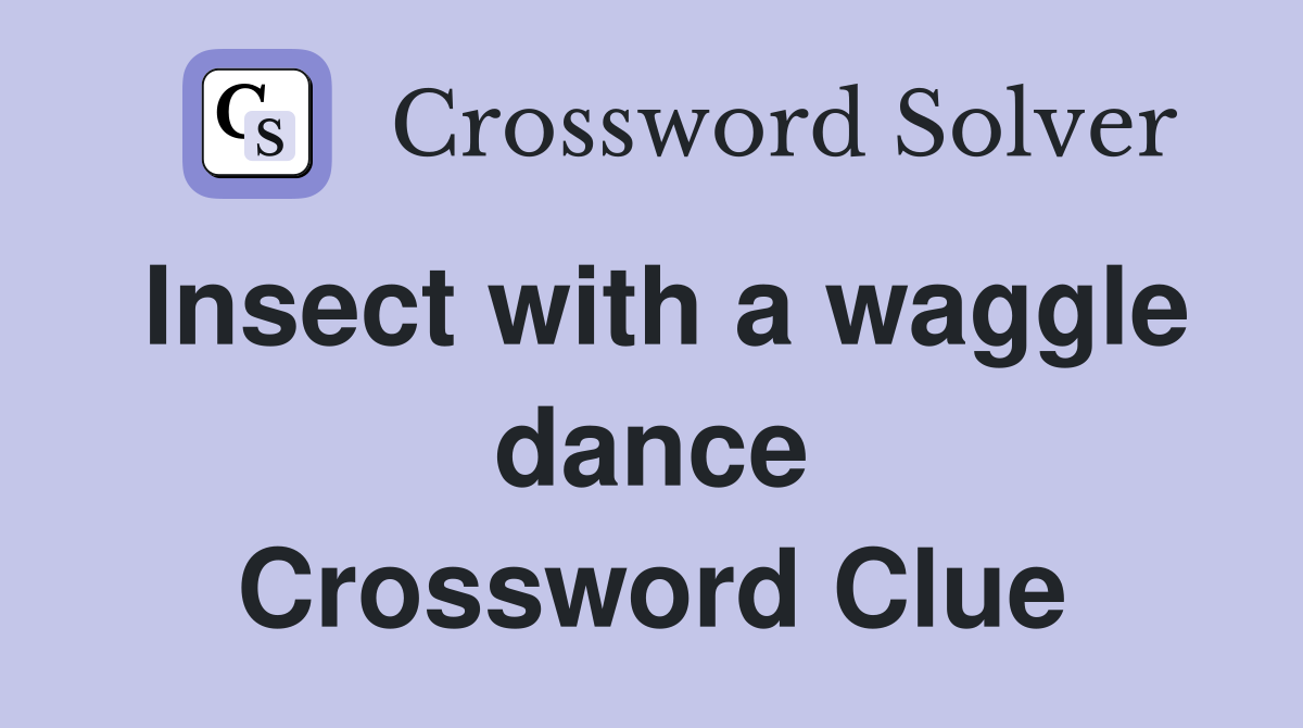 Insect with a waggle dance Crossword Clue