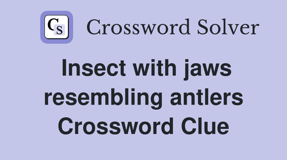 Insect with jaws resembling antlers Crossword Clue