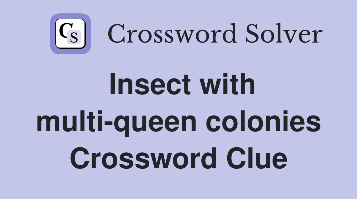Insect with multi-queen colonies Crossword Clue