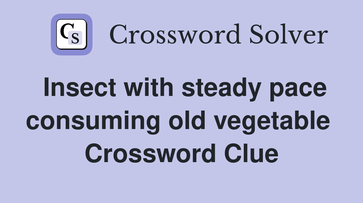 Insect with steady pace consuming old vegetable  Crossword Clue