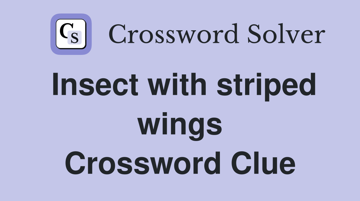 Insect with striped wings Crossword Clue