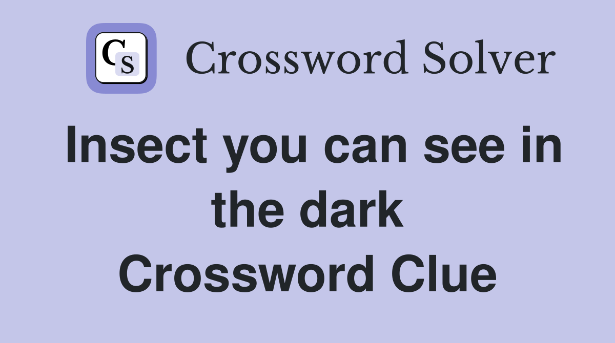 Insect you can see in the dark Crossword Clue