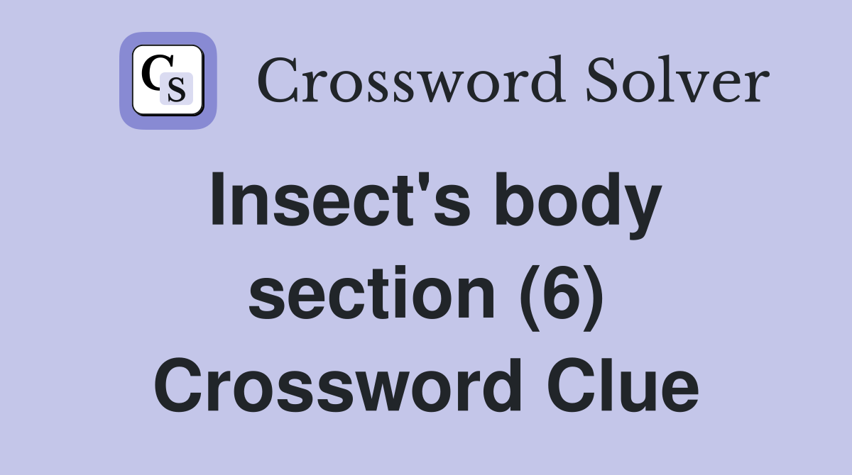 Insect's body section (6) Crossword Clue