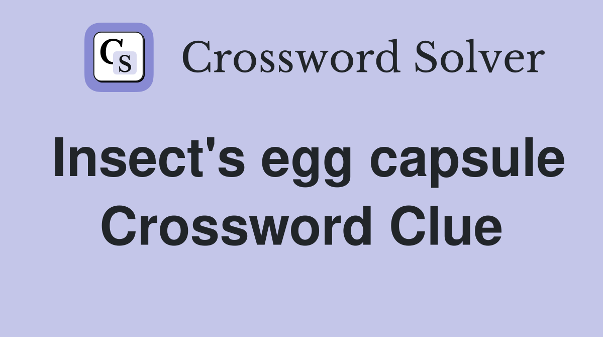Insect's egg capsule Crossword Clue