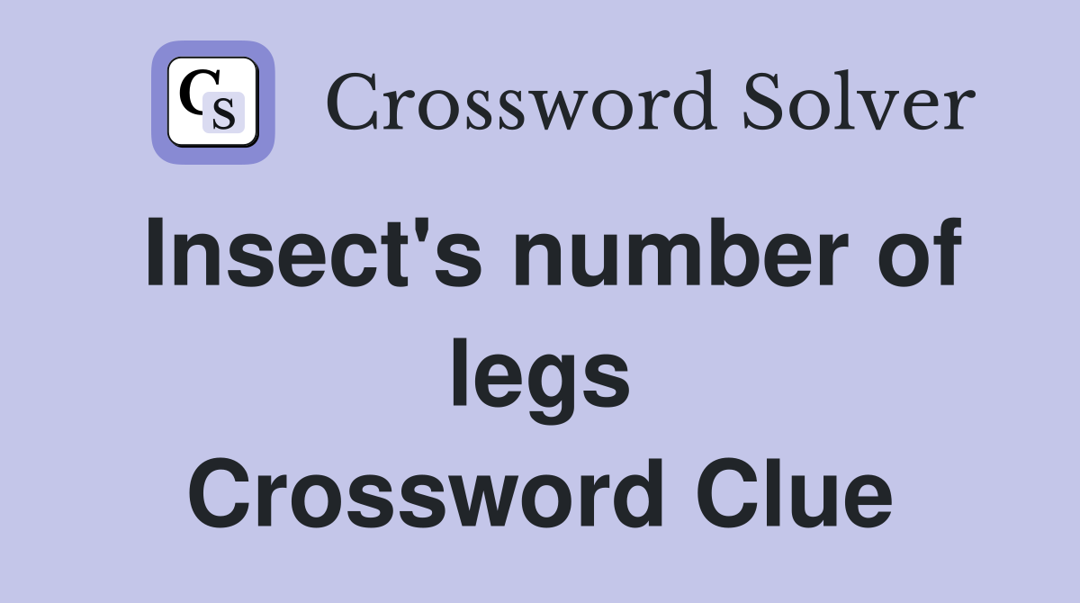Insect's number of legs Crossword Clue