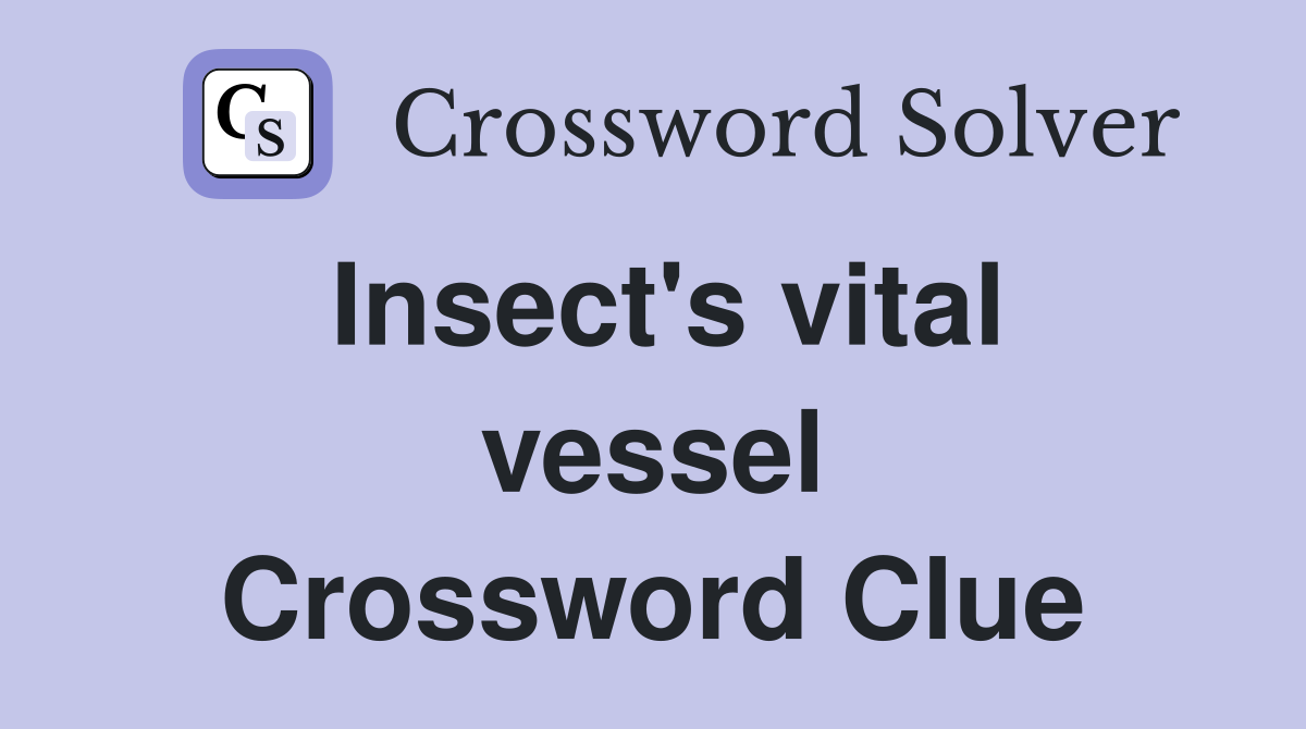 Insect's vital vessel Crossword Clue
