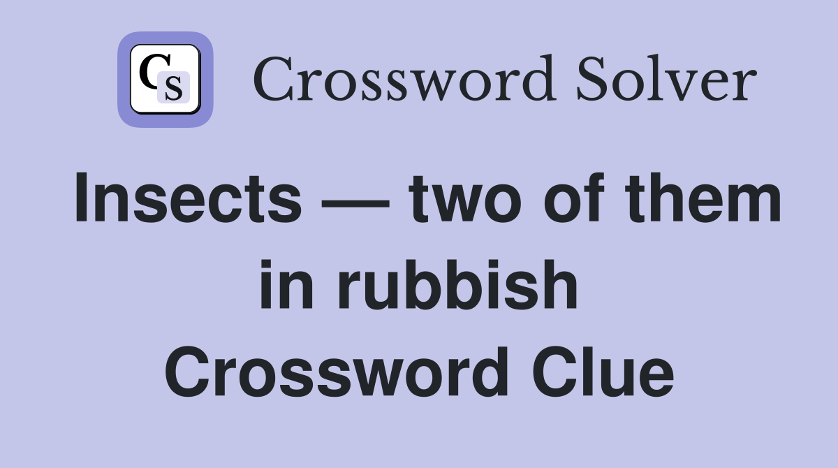 Insects — two of them in rubbish Crossword Clue
