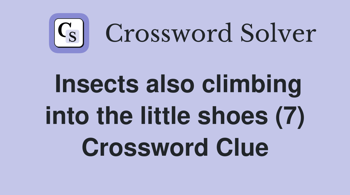 Insects also climbing into the little shoes (7) Crossword Clue