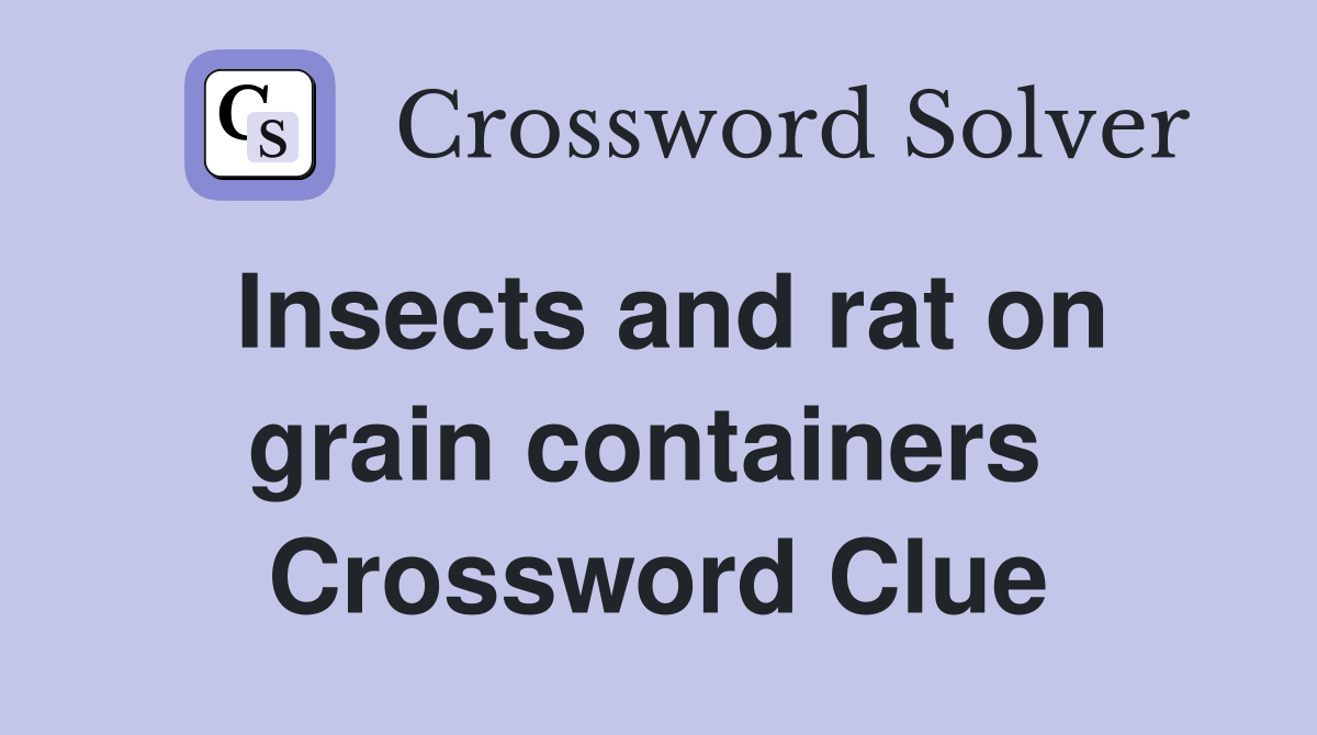 Insects and rat on grain containers  Crossword Clue