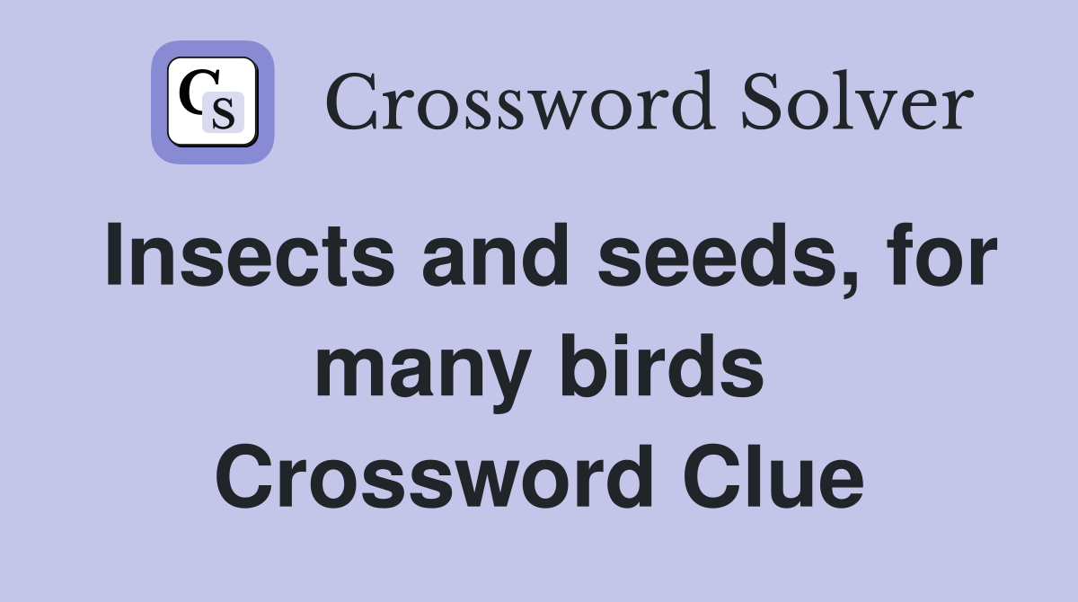 Insects and seeds, for many birds Crossword Clue