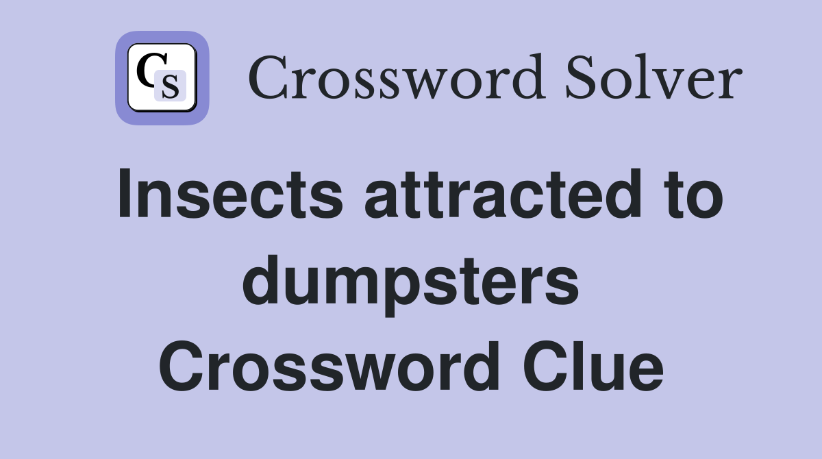 Insects attracted to dumpsters Crossword Clue