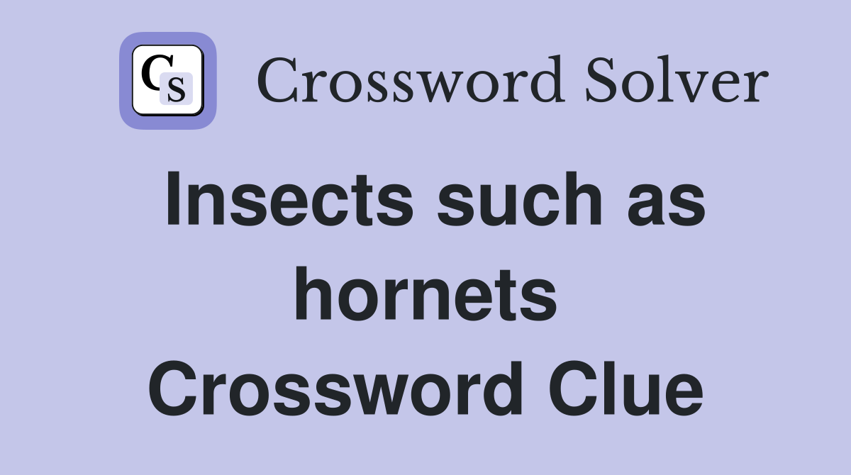Insects such as hornets Crossword Clue