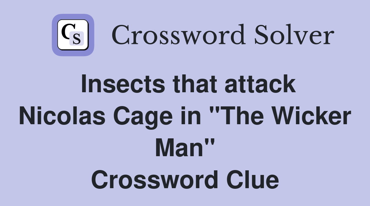 Insects that attack Nicolas Cage in "The Wicker Man" Crossword Clue