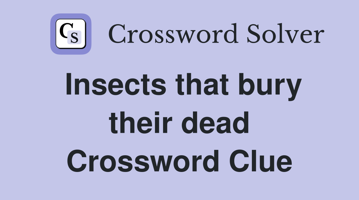 Insects that bury their dead Crossword Clue
