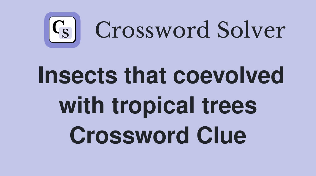Insects that coevolved with tropical trees Crossword Clue