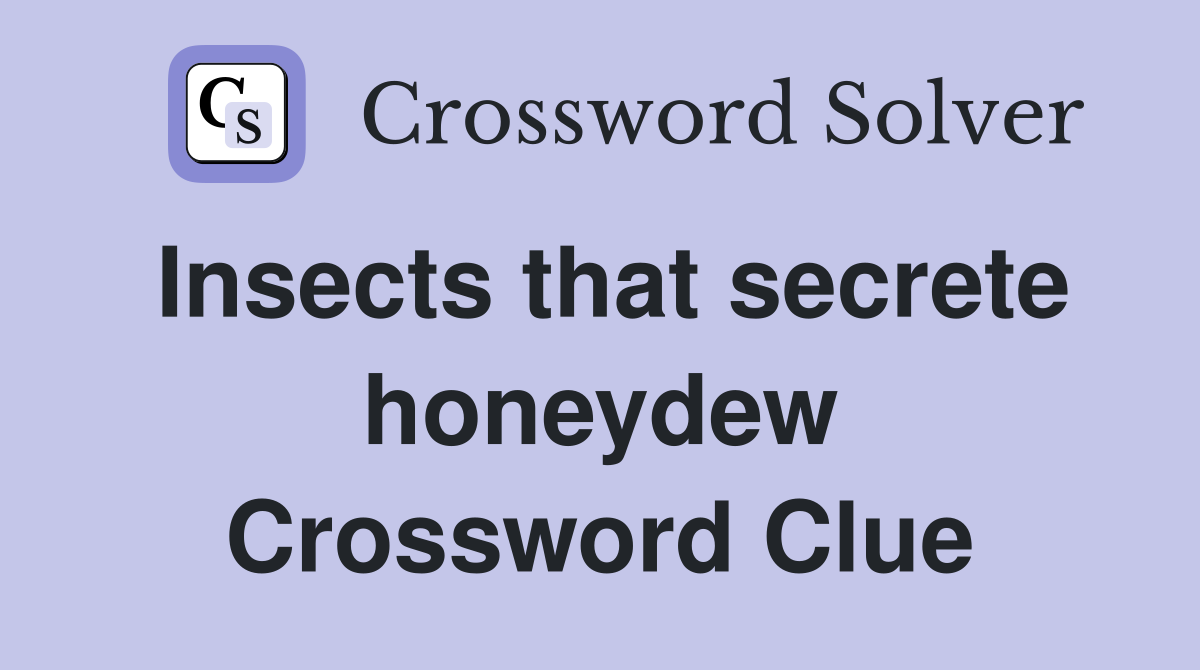 Insects that secrete honeydew Crossword Clue
