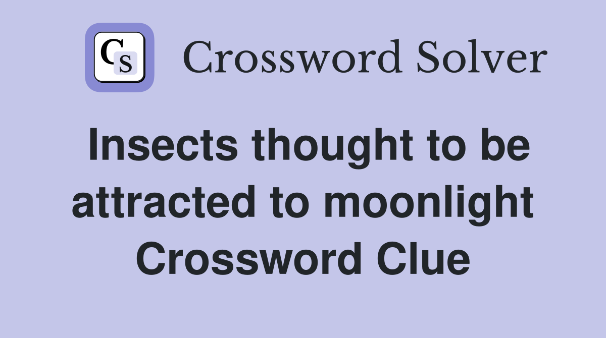 Insects thought to be attracted to moonlight Crossword Clue