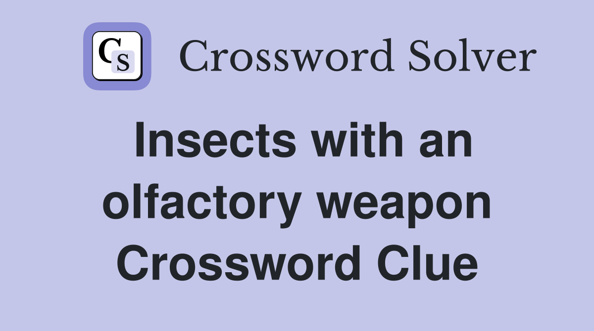 Insects with an olfactory weapon Crossword Clue