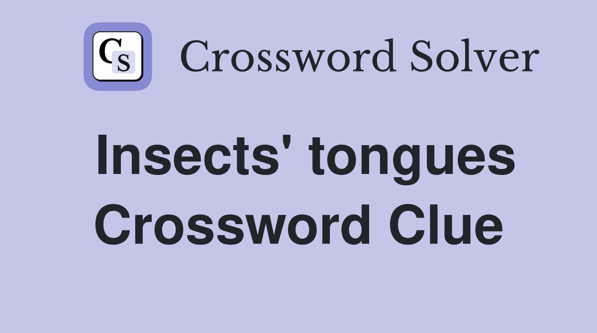 Insects' tongues Crossword Clue