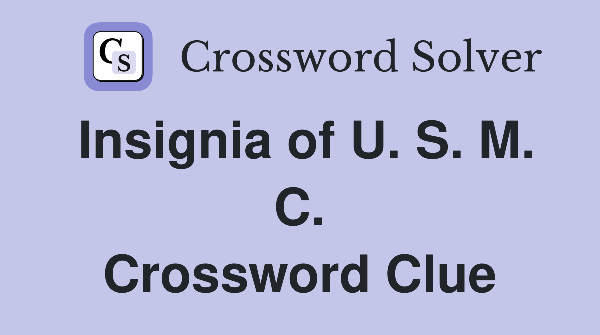 Insignia of U. S. M. C. Crossword Clue