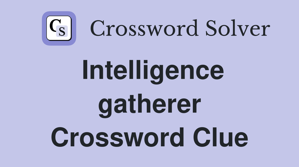 Intelligence gatherer Crossword Clue
