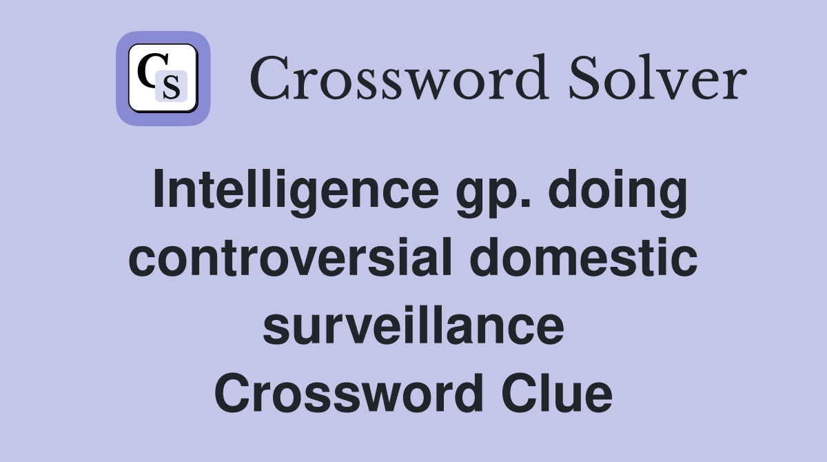 Intelligence gp. doing controversial domestic surveillance Crossword Clue