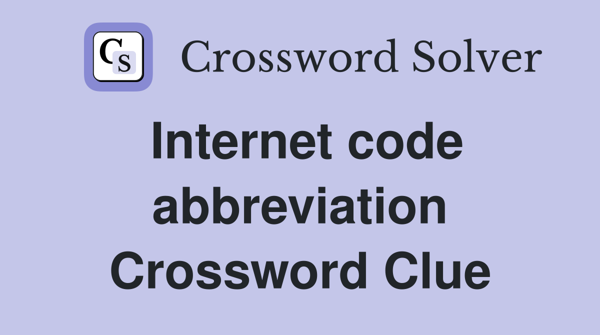 Internet code abbreviation Crossword Clue