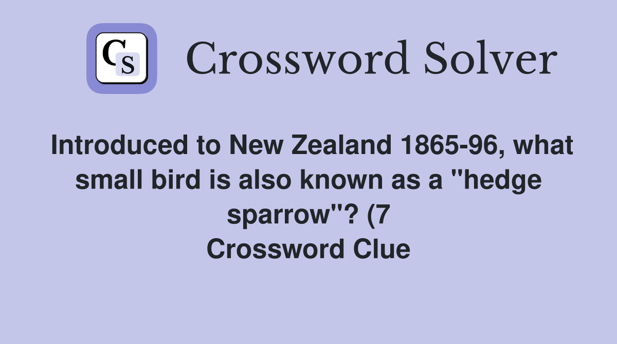 Introduced to New Zealand 1865 96 what small bird is also known as a Introduced to New Zealand 1865 96 what small bird is also known as a