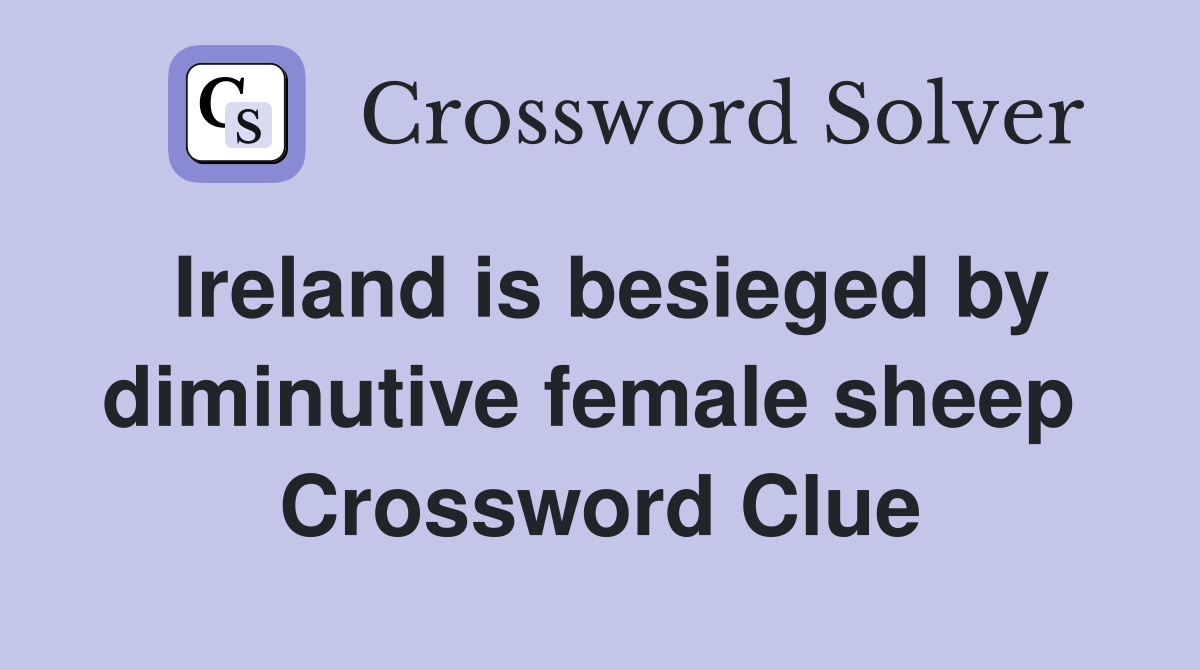 Ireland is besieged by diminutive female sheep  Crossword Clue