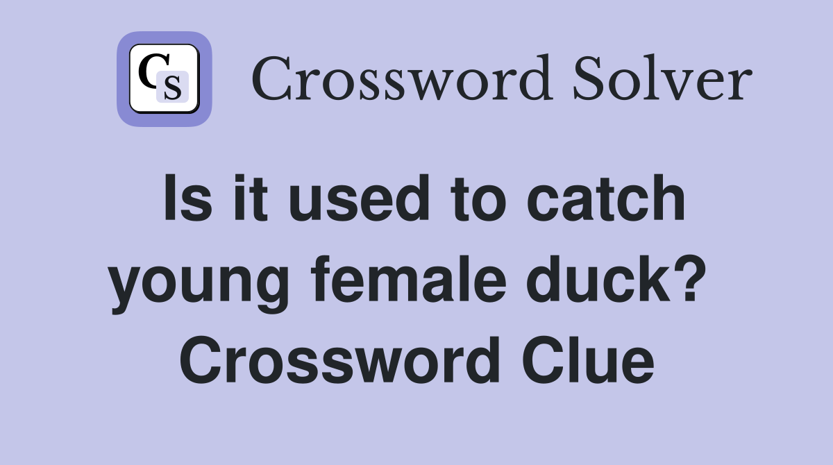 Is it used to catch young female duck?  Crossword Clue