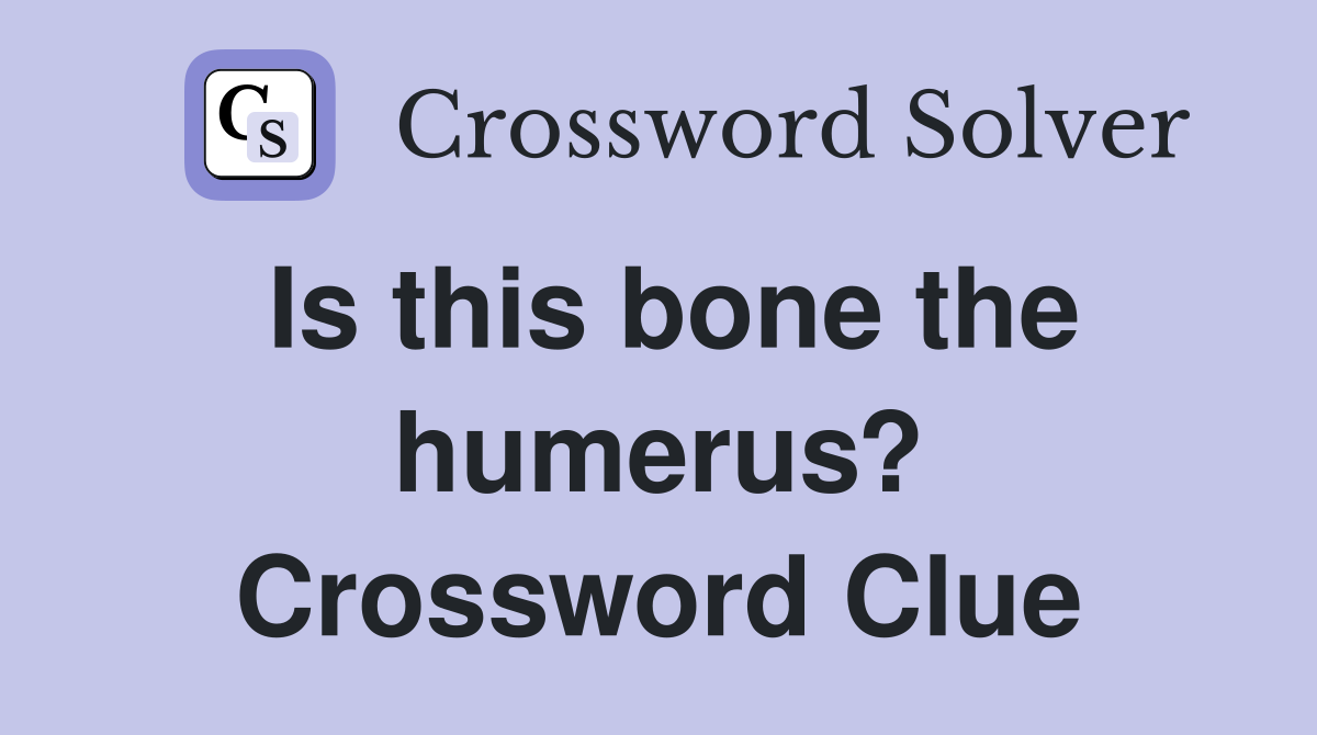 Is this bone the humerus? Crossword Clue