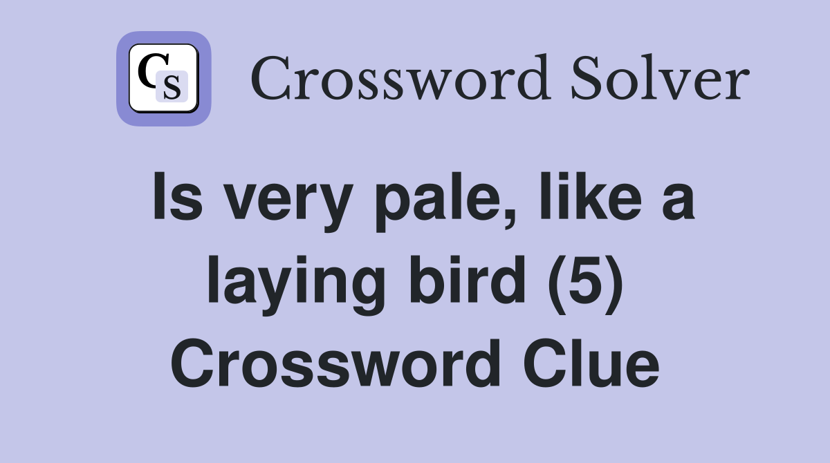 Is very pale, like a laying bird (5) Crossword Clue