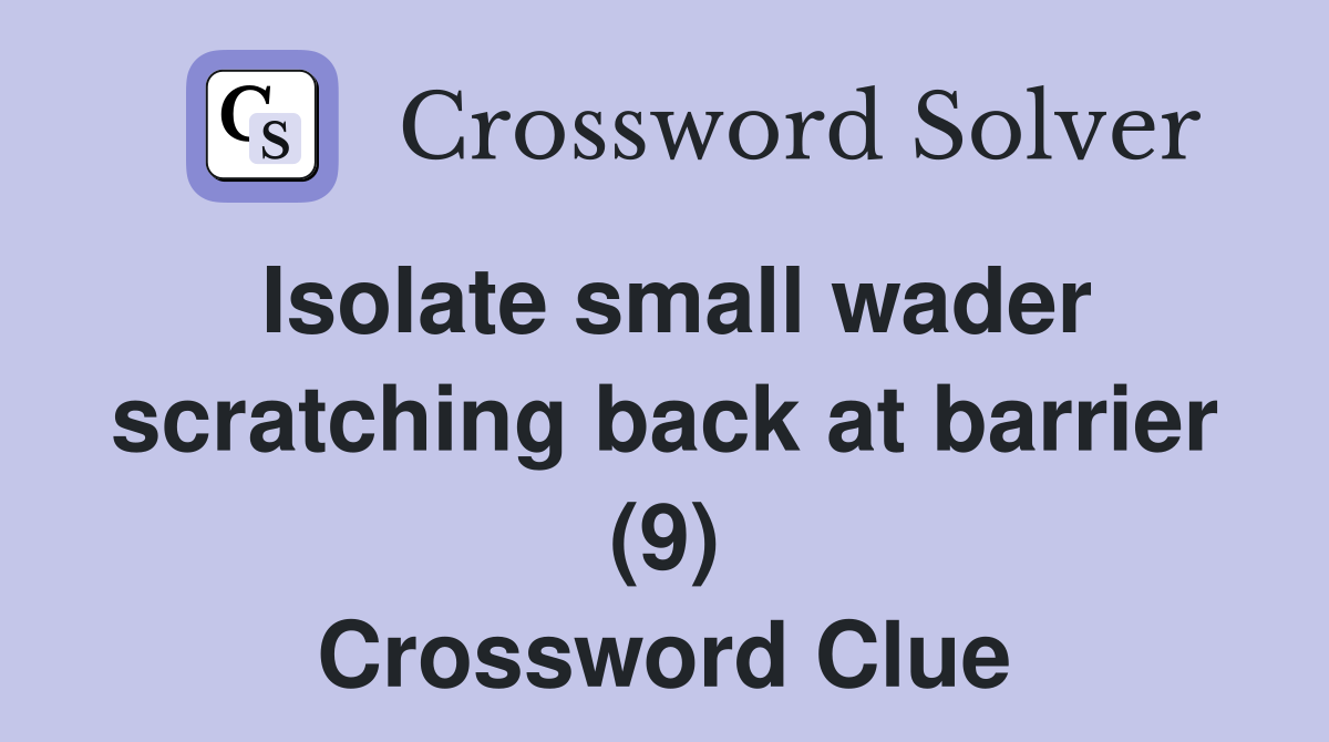 Isolate small wader scratching back at barrier (9) Crossword Clue