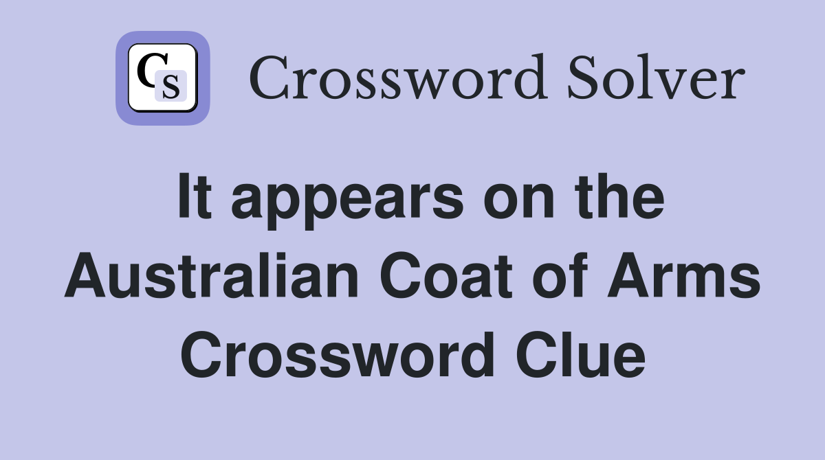 It appears on the Australian Coat of Arms Crossword Clue