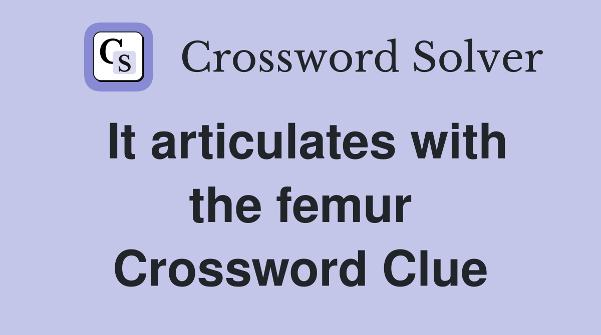 It articulates with the femur Crossword Clue