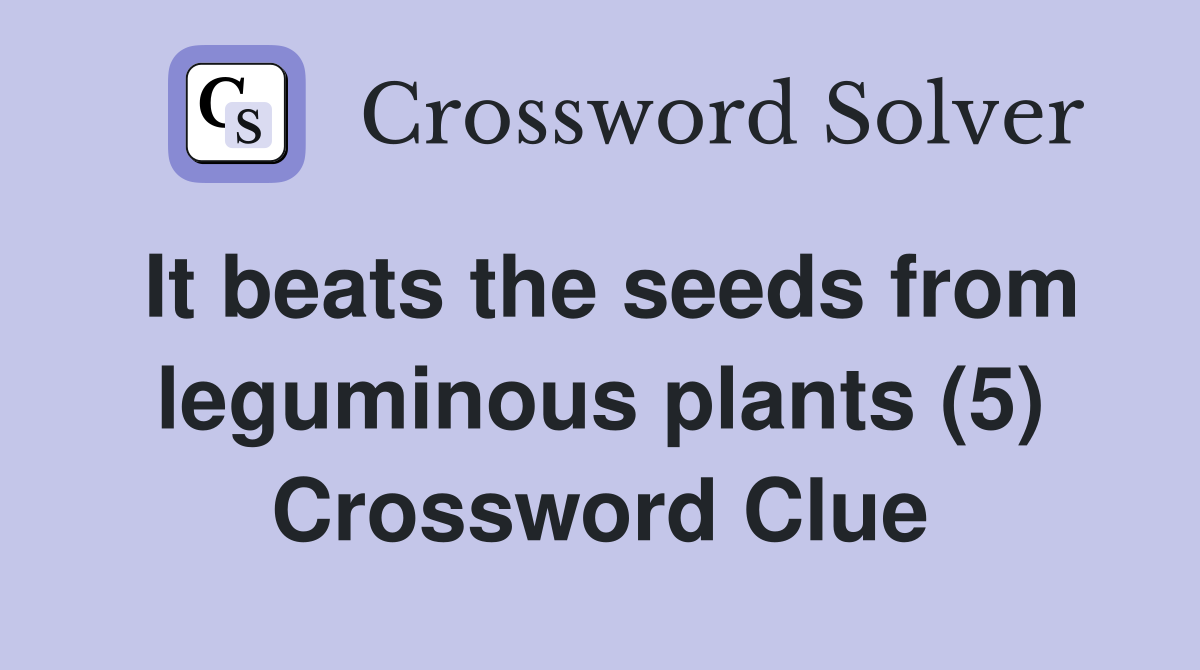 It beats the seeds from leguminous plants (5) Crossword Clue