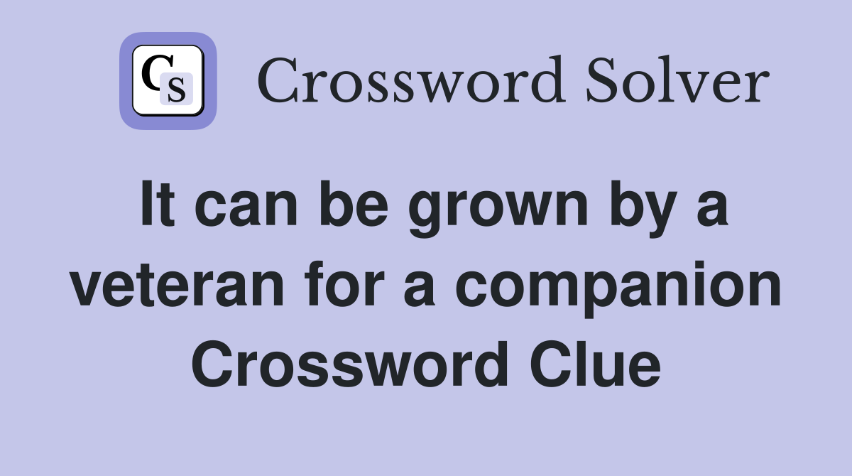 It can be grown by a veteran for a companion Crossword Clue