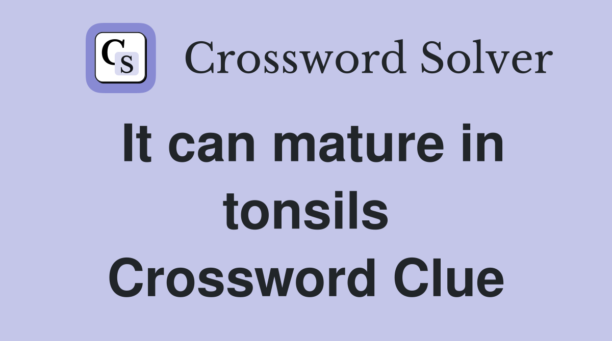 It can mature in tonsils Crossword Clue